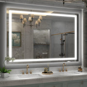 50x 40 LED Lighted Large Vanity Mirror for Bathroom with Anti-Fog & Dimmable Lights (Front + Backlit)