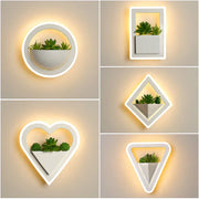 Modern Minimalist LED Wall Light - Green Plant Design